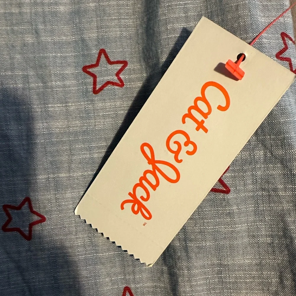 Cat & Jack Gray Shirt with Red Star Pattern